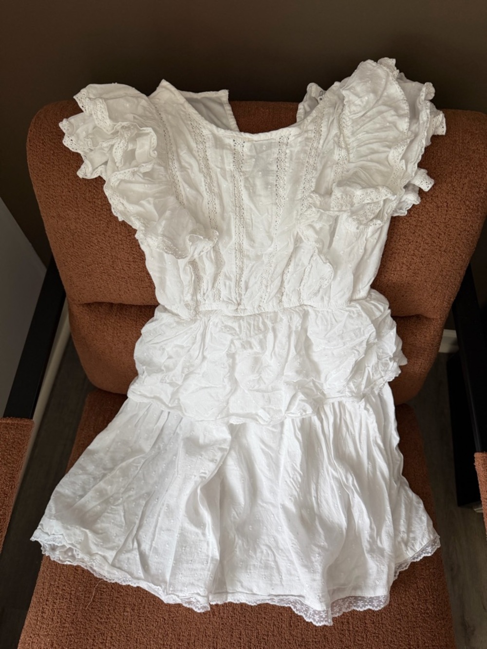 White Ruffled Dress - Picture 1 of 4